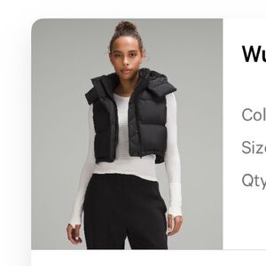 Wunder Puff Super Cropped Vest Black size 12 LIKE NEW